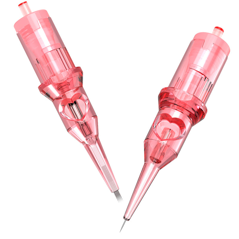 PINK HEART VIPER PMU Long Taper Tattoo Needle Cartridges